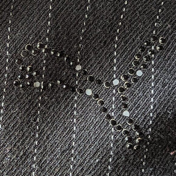 Puma XS black rhinestone zip up women's track jacket with white pinstripes - Picture 6 of 11